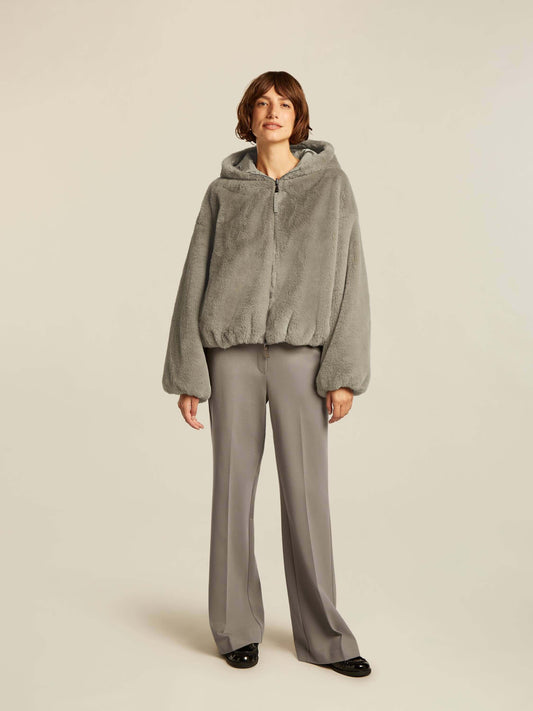 Aitana - Chaqueta de pelo suave reversible