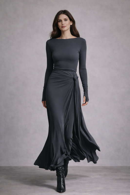 Alba - Vestido largo con nudo lateral