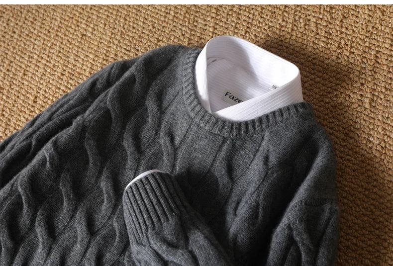 Jersey Grueso de Invierno para Hombre – 100% Lana Merino Extrafina