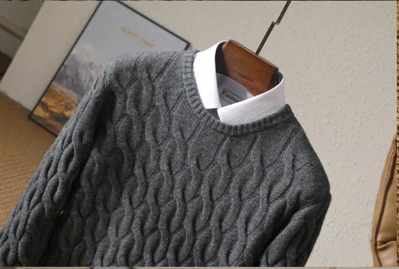 Jersey Grueso de Invierno para Hombre – 100% Lana Merino Extrafina