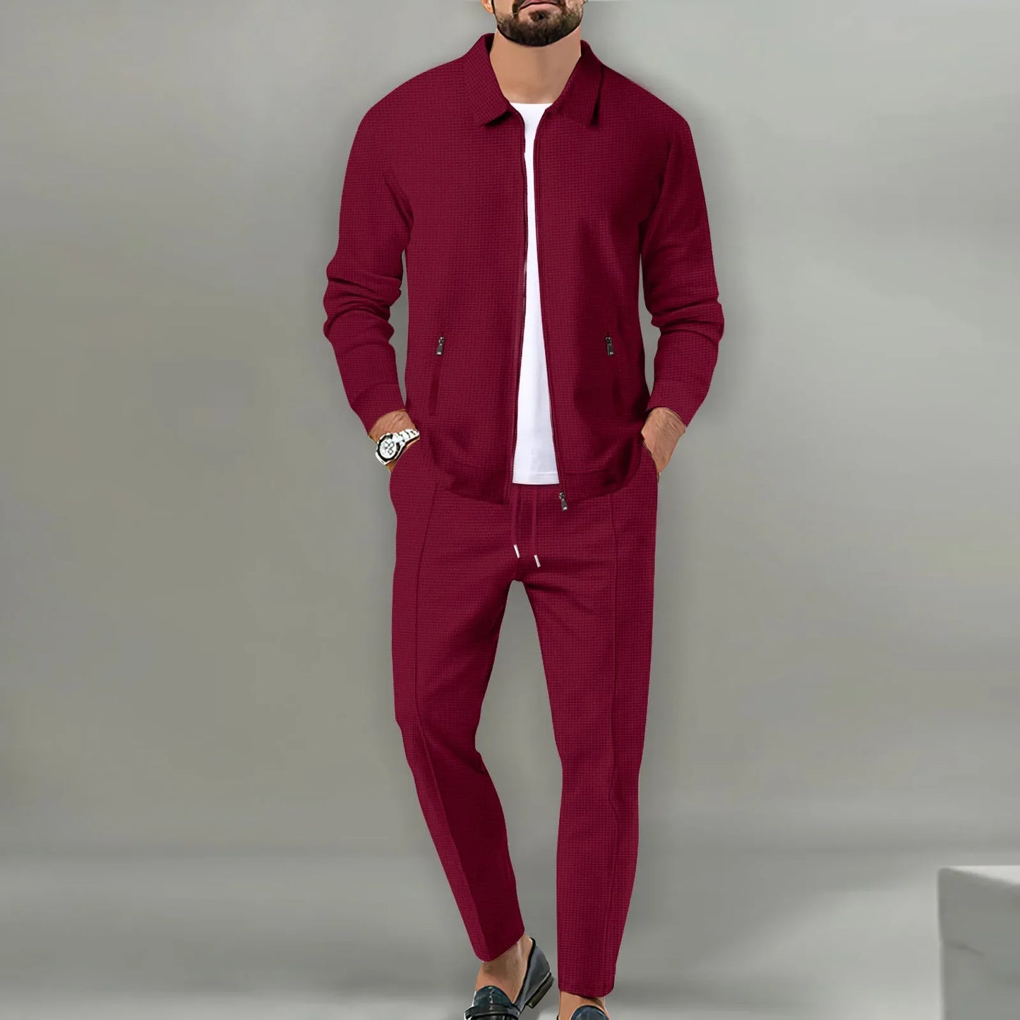 Chaqueta Cardigan de Corte Slim + Pantalón