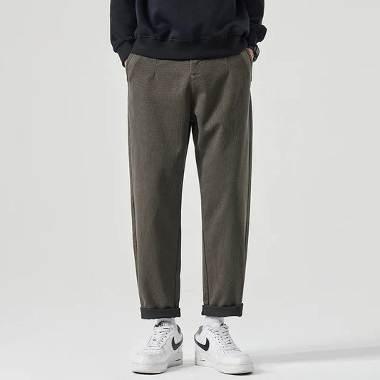 Pantalón Casual Hombre Slim Recto – Cintura Elástica y Corte Tapered de Otoño
