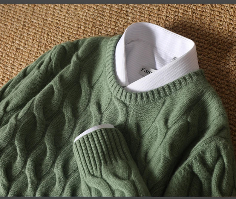 Jersey Grueso de Invierno para Hombre – 100% Lana Merino Extrafina