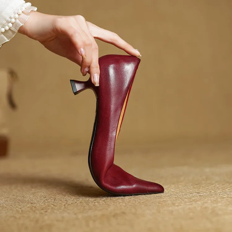 VALERIA™ | TACONES DE CUERO AUTÉNTICO