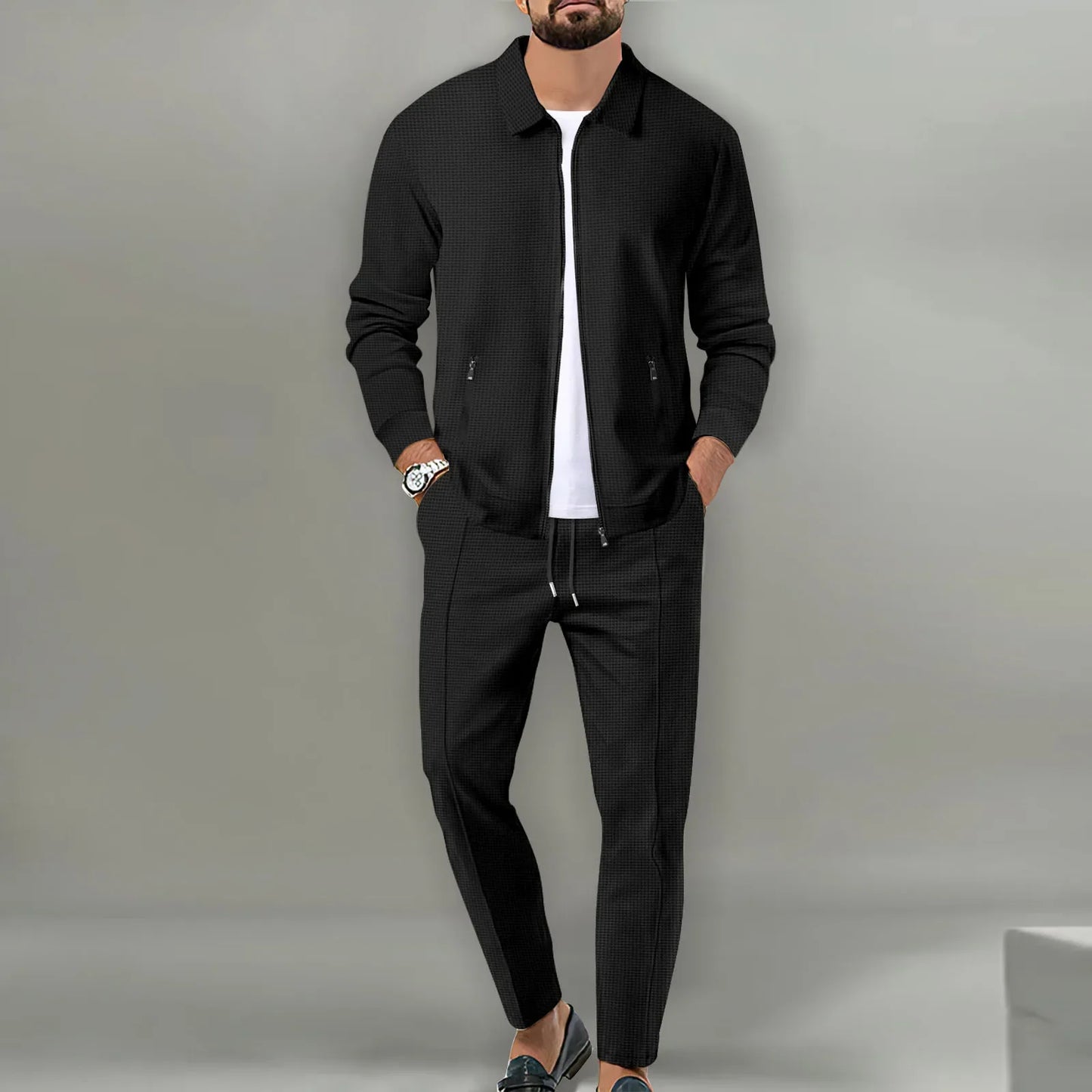 Chaqueta Cardigan de Corte Slim + Pantalón